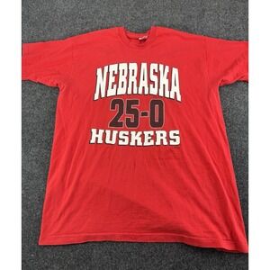 Vintage 90s Nebraska Huskers 25-0 T-Shirt XXL Made in USA Single Stitch FOTL